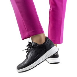 Baskets Kaypa en cuir noir