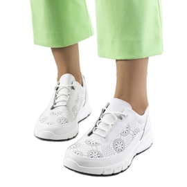 Baskets en cuir blanc Kaypa