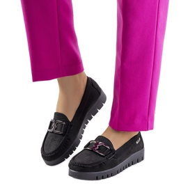 Mocassins noirs sur la plateforme Campini