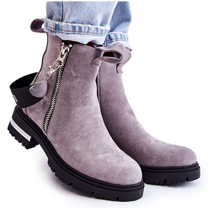 PS1 Bottines chaudes pour femme avec fermeture éclair Gris Calvaro PS1 Bottines chaudes pour femme avec fermeture éclair Gris Calvaro