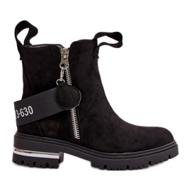 Bottines chaudes pour femme avec fermeture éclair Noir Calvaro le noir