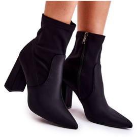 Bottes à Talons Matière Femme Noir Amile