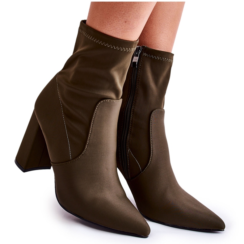 Bottes à talons hauts Amile Material pour femmes kaki brun