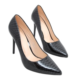Escarpins sur un talon aiguille Lone Black le noir gris Escarpins sur un talon aiguille Lone Black le noir gris