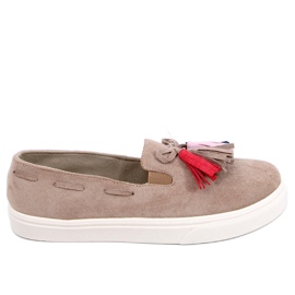 Baskets d'automne à franges Salma Kaki beige brun Baskets d'automne à franges Salma Kaki beige brun