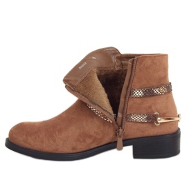 Bottes femme en daim Zinaida Camel brun