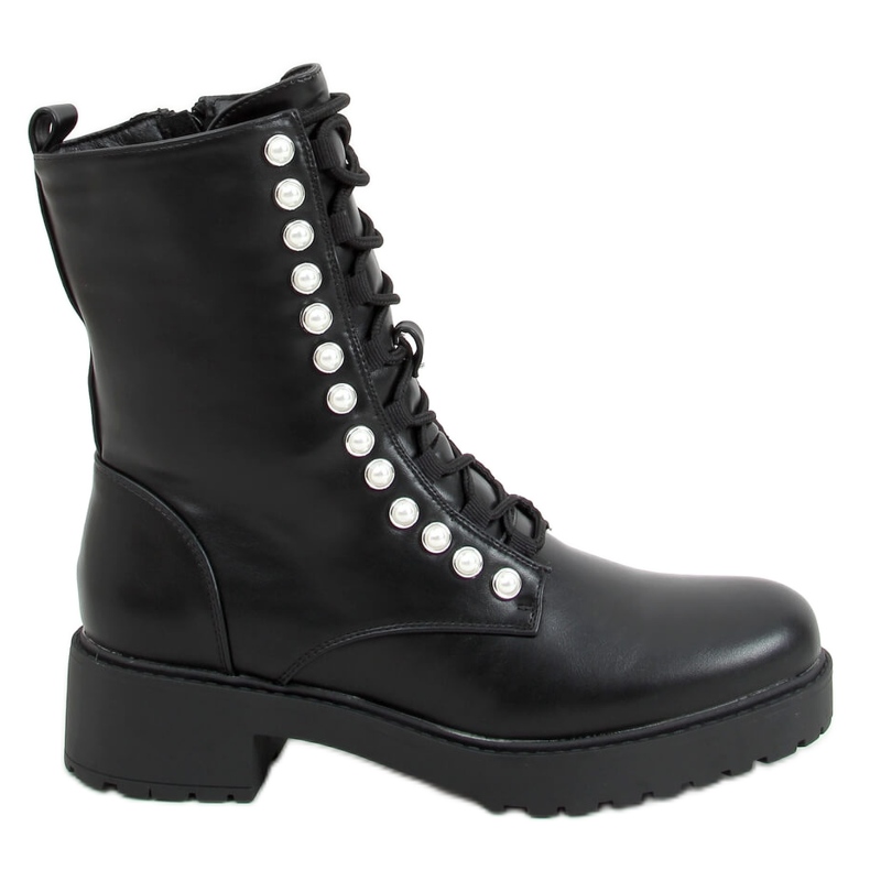 Bottes militaires avec perles Odrey Black le noir