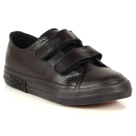 Black Big Star KK374054 baskets noires en éco-cuir pour enfants