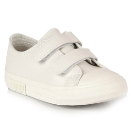 Baskets pour enfants avec velcro en éco-cuir blanc Big Star KK374055