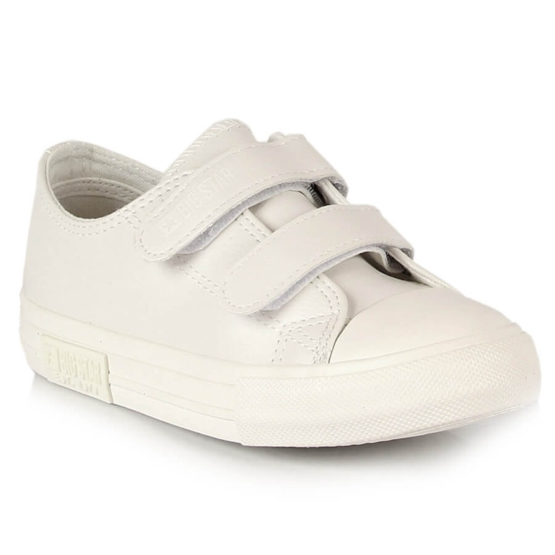 Baskets pour enfants avec velcro en éco-cuir blanc Big Star KK374055 blanche