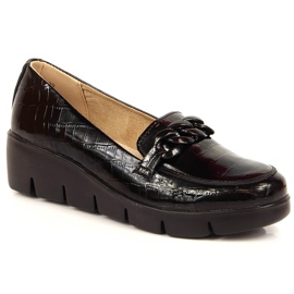 Chaussures femme en cuir laqué noir Croco Filippo
