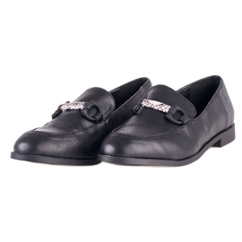 SHELOVET Mocassins en cuir noir