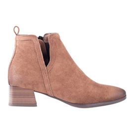 Bottines Vinceza en daim beige