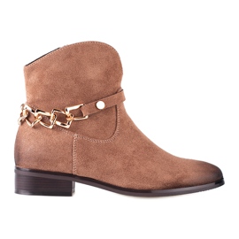 W. Potocki Bottes pour femmes Potocki, bottes de cow-boy avec une chaîne brun
