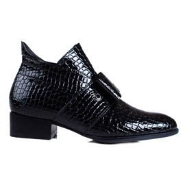 W. Potocki Bottines femme Potocki talons plats noir