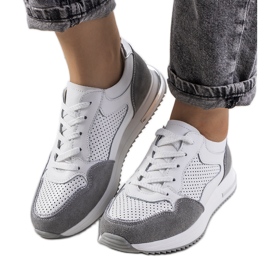 Baskets en cuir blanc Zaira blanche