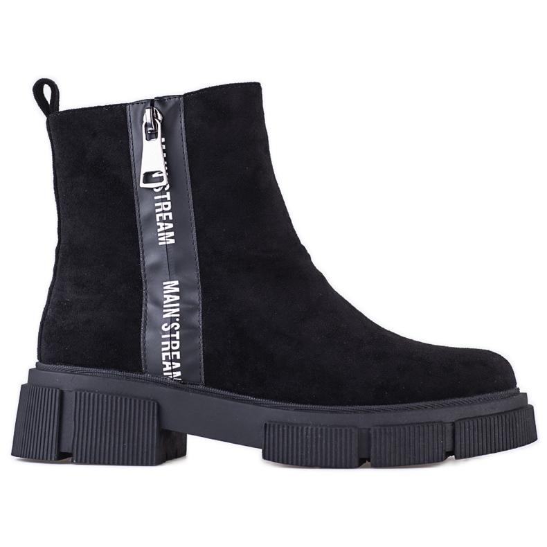 Bottes noires pour femmes Shelovet en daim écologique le noir