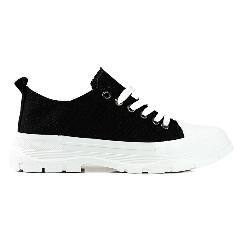 Baskets noires à lacets Shelovet pour femmes le noir Baskets noires à lacets Shelovet pour femmes le noir