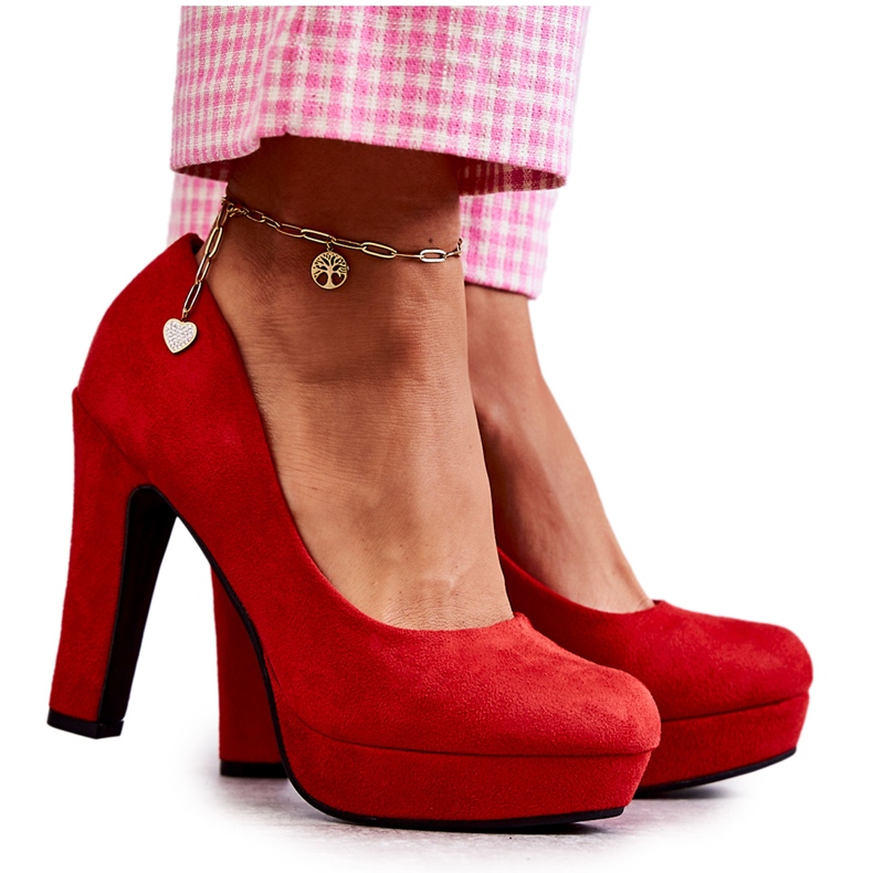 WS1 Escarpins Classiques En Daim Sur Talons Red Soro rouge