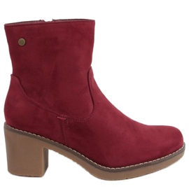 Bottines à talon en caoutchouc Linzi Wine rouge