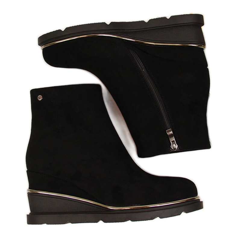 Bottes compensées chaudes pour femme Noir Filippo le noir