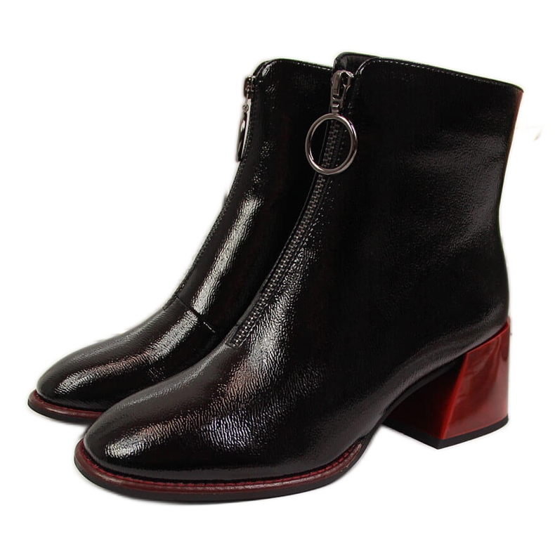 Bottines pour femmes laquées noires Filippo le noir
