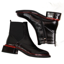 Bottines Jodhpur en cuir verni noir pour femme Filippo le noir