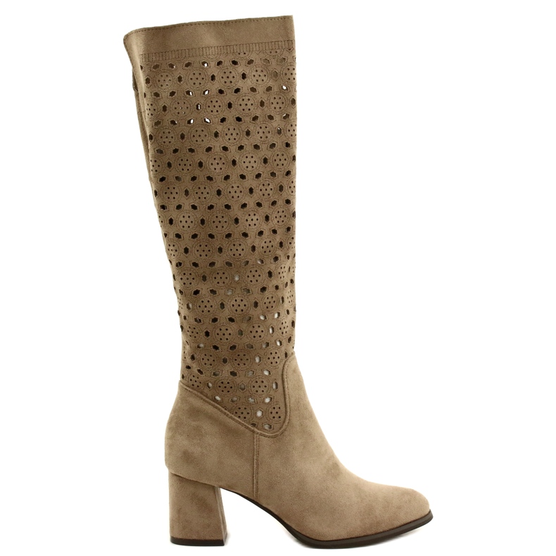 M.Daszyński Bottes Ajourées Sur Une Barre Beige SA156-10