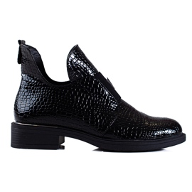 Bottines Vinceza femme à talons plats noir