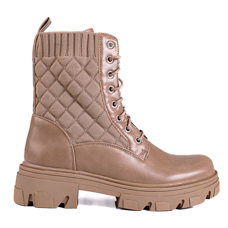 Sacs matelassés femme Shelovet à lacets beige brun