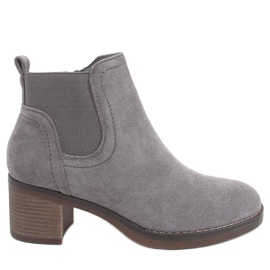 Bottines à talons larges Fill Grey gris