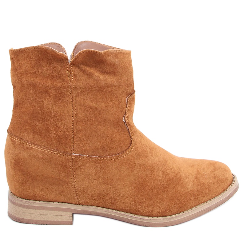 Bottes sur un talon compensé Deer Camel caché brun
