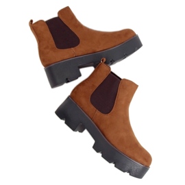 Bottines Chelsea sur semelle haute Samanti Camel brun Bottines Chelsea sur semelle haute Samanti Camel brun