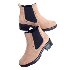 Bottines Chelsea femme Kleo Beige noir
