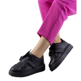 Baskets velcro noires Pates le noir
