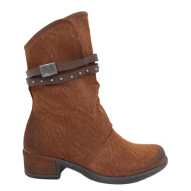Boots militaire femme Aina Camel brun