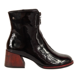 Bottines à talons femme laquées noires par Vinceza