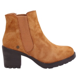 Bottines chelsea talons hauts Balea Camel brun