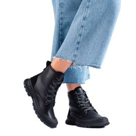 T.Sokolski Bottes pour femmes à lacets Sokolski en cuir écologique noir