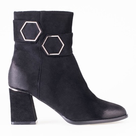 T.Sokolski Bottes pour femmes en daim noir Sokolski sur un poteau large le noir
