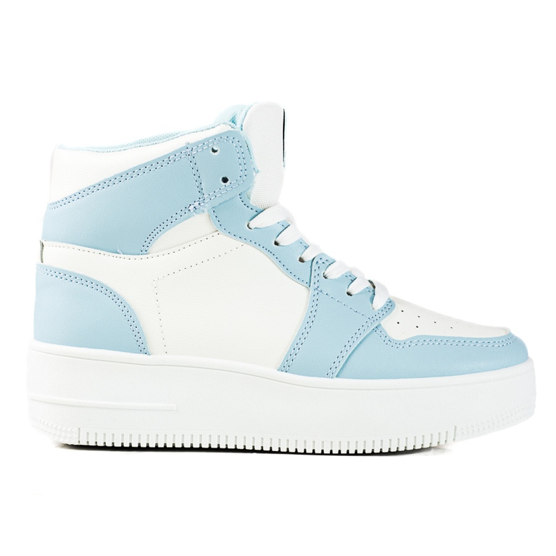 Baskets femme High Shelovet blanc et bleu blanche