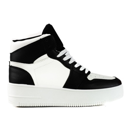 Baskets montantes Shelovet noires et blanches pour femmes