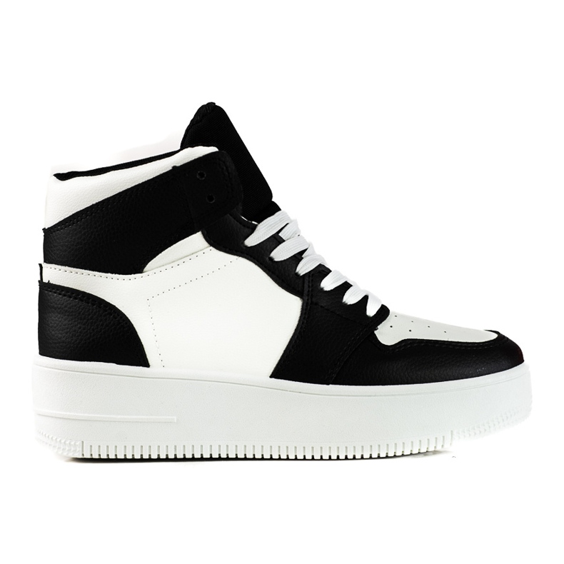 Baskets montantes Shelovet noires et blanches pour femmes le noir