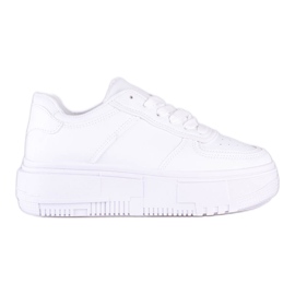 Chaussures de sport pour femmes Shelovet blanches sur la plate-forme Chaussures de sport pour femmes Shelovet blanches sur la plate-forme
