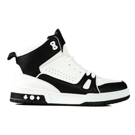 Baskets hautes à lacets Shelovet noir et blanc