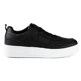 Baskets Shelovet pour femmes de sport classique en cuir écologique, noir