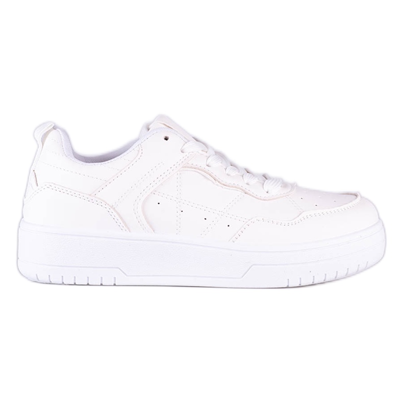 Baskets Shelovet pour femmes de sport classique en cuir écologique en blanc blanche Baskets Shelovet pour femmes de sport classique en cuir écologique en blanc blanche