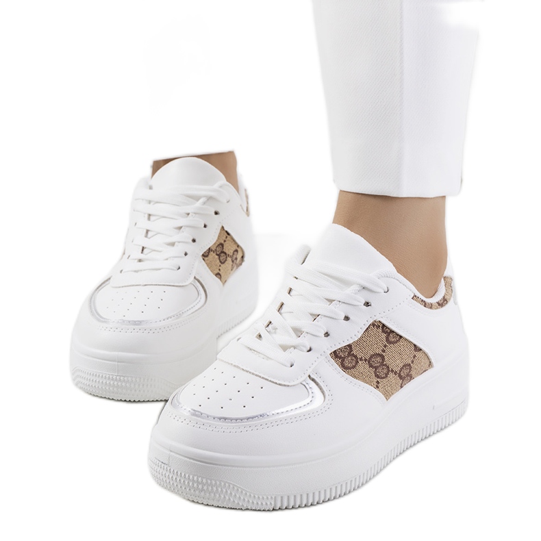 Baskets femme Luzia blanches brun