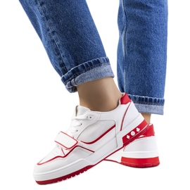 Baskets rouges Kadie femme blanc