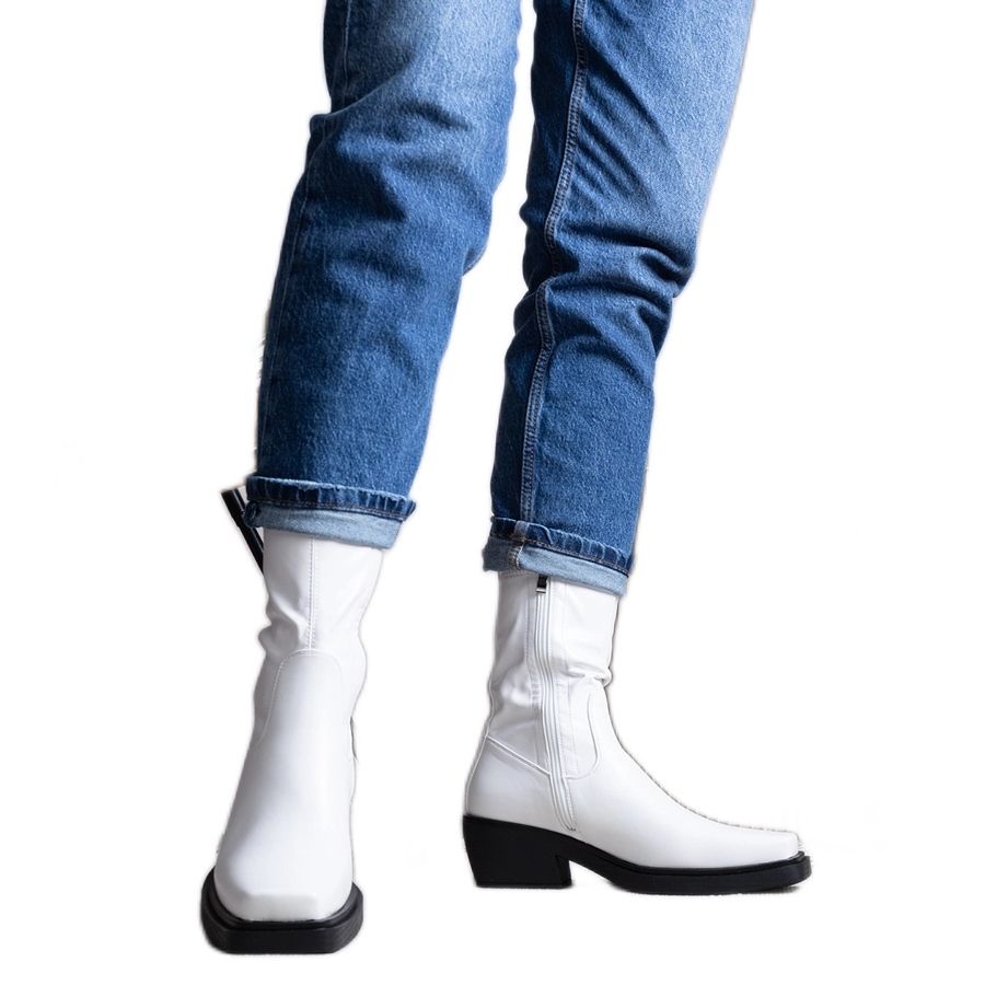 Bottes blanches talons shop